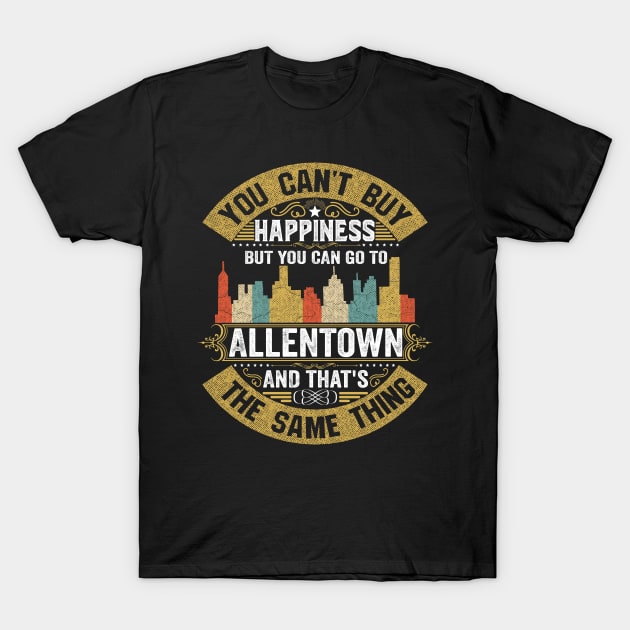 USA City Allentown City T-Shirt I Love Allentown Flag Pennsylvania State Home City Allentown Map Native USA Flag T-Shirt by BestSellerDesign